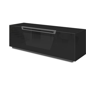 MUNARI meuble pour TV jusqu'a 65 KVT152BAS Collection VENTIMIGLIA (Noir brillant - Verre trempe)