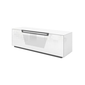 MUNARI meuble pour TV jusqu'a 65 KVT152BAS Collection VENTIMIGLIA (Blanc brillant - Verre trempe)