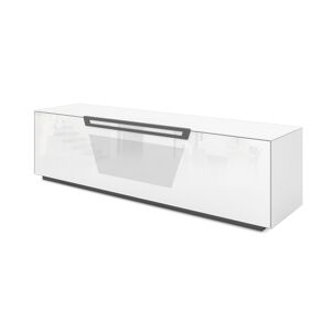 MUNARI meuble pour TV jusqu'a 75 KVT176BAS Collection VENTIMIGLIA (Blanc brillant - Verre trempe)