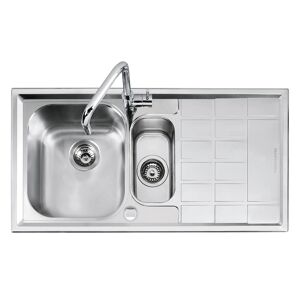 BARAZZA evier avec 1 vasque et demi + egouttoir a droite B_LEVEL 1LLV100/D (Inox - Acier)