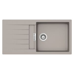 SCHOCK evier avec grand bac et egouttoir reversible PRIMUS D100L (Gris tourterelle - Cristalite®)