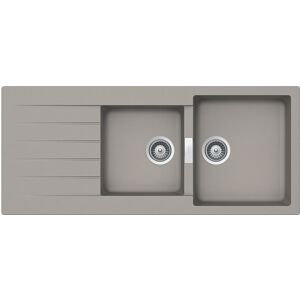 SCHOCK evier avec 2 bacs et egouttoir reversible PRIMUS D200 (Gris tourterelle - Cristalite®)