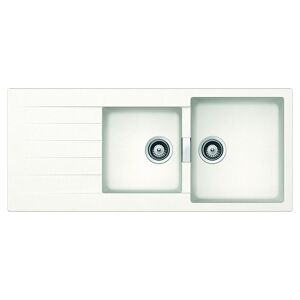 SCHOCK evier avec 2 bacs et egouttoir reversible PRIMUS D200 (Blanc pur - Cristalite®)