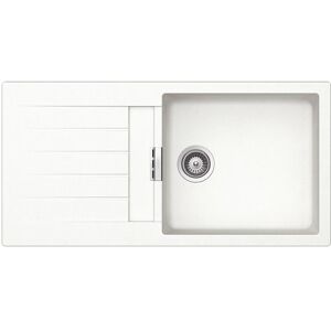 SCHOCK evier avec grand bac et egouttoir reversible PRIMUS D100L (Blanc pur - Cristalite®)