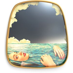 SELETTI miroir mural MIRRORS GOLD FRAME TOILETPAPER L 54 x H 59 cm (Sea girl - Verre, MDF et laiton)