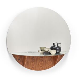 MOGG miroir mural ronde BRAME avec etagere (Canette - Verre et Palissandre de Santos)