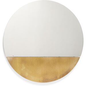 MOGG miroir mural ronde BRAME avec etagere (Oxyde - Verre et Palissandre de Santos)