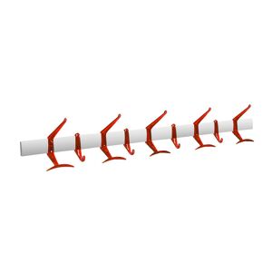 KARTELL crochets murale HANGER 90 cm (Rouge orange - Acier poli et polycarbonate)