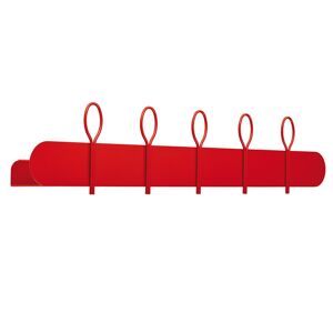 MEME DESIGN etagere murale avec 5 portemanteaux BALLOON 90 cm (Coquelicot - Metal)