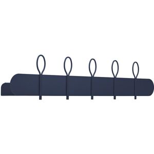 MEME DESIGN etagere murale avec 5 portemanteaux BALLOON 90 cm (Bleu marine - Metal)