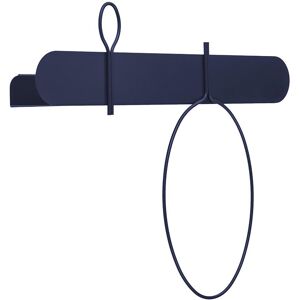 MEME DESIGN etagere murale avec 1 portemanteau et 1 porte-serviettes BALLOON 60 cm (Bleu marine - Metal)