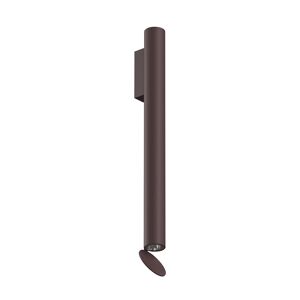 FLOS OUTDOOR lampe murale pour l'extérieur FLAUTA SPIGA H 500 mm (2700K, brun foncé - Aluminium)