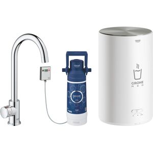 Grohe robinet distributeur simple a C RED MONO avec chaudiere pour eau bouillante instantanee 30085001 (Boiler M - acier chrome)