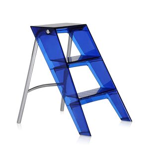 KARTELL escabeau UPPER (Cobalt - Polycarbonate / Acier chrome)