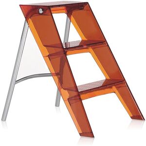 KARTELL escabeau UPPER (Ambre - Polycarbonate / Acier chrome)