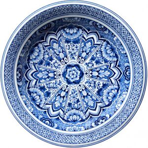 MOOOI CARPETS tapis DELFT BLUE PLATE Signature collection (Ø 250 cm - Polyamide a poils bas)