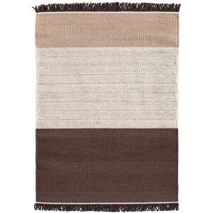 NANIMARQUINA tapis TRES STRIPES 170x240 cm (Chocolat / Gris - Laine et feutre de Nouvelle-Zelande)