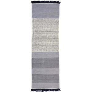 NANIMARQUINA tapis TRES STRIPES 80x240 cm (Bleu - Laine et feutre de Nouvelle-Zelande)