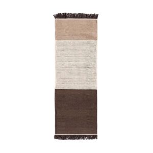 NANIMARQUINA tapis TRES STRIPES 80x240 cm (Chocolat / Gris - Laine et feutre de Nouvelle-Zélande)