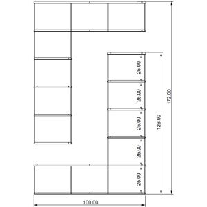 KRIPTONITE bibliotheque murale KROSSING_2 composition 25 (Blanc Opaque - Metal)