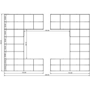 KRIPTONITE bibliotheque murale KROSSING_2 composition 84 (Blanc Opaque - Metal)