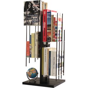 LE ZIE DI MILANO bibliotheque verticale ZIA VERONICA (H 66 cm / Noir - Hetre massif et acier)