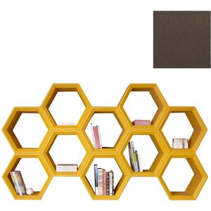 SLIDE bibliotheque HEXA (Chocolat / Gris - Polyethylene)