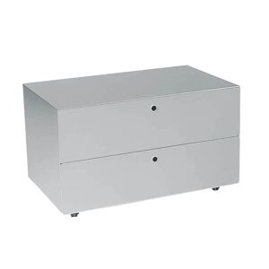 KRIPTONITE meuble a tiroirs sur roulettes 2 tiroirs L 75,5 cm (aluminium anodise - Aluminium et bois)