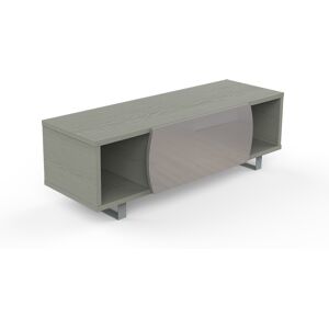 MUNARI meuble TV MK130 jusqu'a 55 Collection CORTINA EASY (Chene gris / Gris clair - bois, Verre et metal)