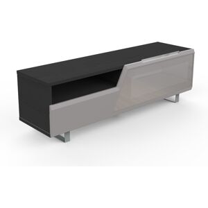 MUNARI meuble TV MK160 jusqu'a 65 Collection CORTINA SIDE (Orme fonce / Gris clair - bois, Verre et metal)