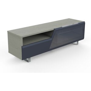 MUNARI meuble TV MK160 jusqu'a 65 Collection CORTINA SIDE (Chene gris / Gris fonce - bois, Verre et metal)