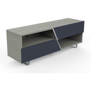 MUNARI meuble TV MK162 jusqu'a 65 Collection CORTINA WAVE (Chene gris / Gris fonce - bois et metal)