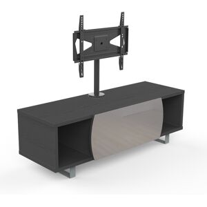 MUNARI meuble TV MK130+KC055NE jusqu'a 55 Collection CORTINA EASY (Orme fonce / Gris clair - bois, Verre et metal)