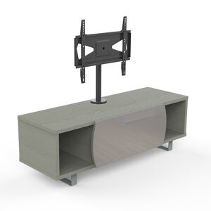 MUNARI meuble TV MK130+KC055NE jusqu'a 55 Collection CORTINA EASY (Chene gris / Gris clair - bois, Verre et metal)