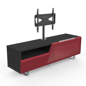 MUNARI meuble TV MK160+KC055NE jusqu'a 55 Collection CORTINA SIDE (Orme fonce / Rouge - bois, Verre et metal)