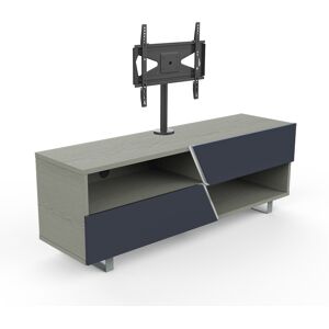 MUNARI meuble TV MK162+KC055NE jusqu'a 55 Collection CORTINA WAVE (Chene gris / Gris fonce - bois et metal)