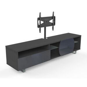 MUNARI meuble TV MK195+KC055NE jusqu'a 55 Collection CORTINA GAME (Orme fonce / Gris fonce - bois, Verre et metal)