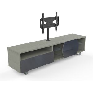 MUNARI meuble TV MK195+KC055NE jusqu'a 55 Collection CORTINA GAME (Chene gris / Gris fonce - bois, Verre et metal)