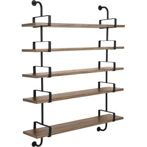 GUBI bibliotheque murale DEMON SHELF 5 etageres L 155 cm Mategot Collection (Noyer americain - Structure en frene naturel et acier verni)