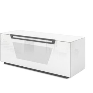 MUNARI meuble pour TV jusqu'a 55 KVT126BAS Collection VENTIMIGLIA (Blanc brillant - Verre trempe)