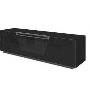 MUNARI meuble pour TV jusqu'a 75 KVT176BAS Collection VENTIMIGLIA (Noir brillant - Verre trempe)