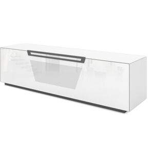 MUNARI meuble pour TV jusqu'a 75 KVT176BAS Collection VENTIMIGLIA (Blanc brillant - Verre trempe)