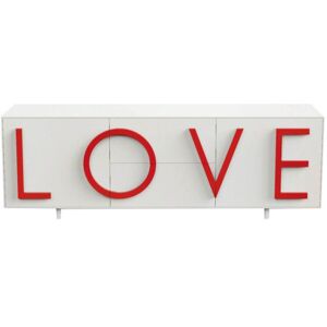 DRIADE buffet LOVE LARGE (Blanc trafic / Rouge trafic - MDF laque)