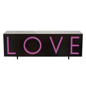 DRIADE buffet LOVE LARGE (Noir trafic / Rose fluo - MDF laque)