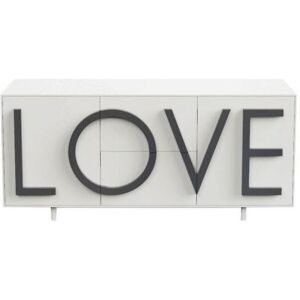 DRIADE buffet LOVE MEDIUM (Blanc trafic / Gris graphite - MDF laque)