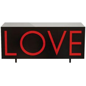 DRIADE buffet LOVE MEDIUM (Noir trafic / Rouge trafic - MDF laque)