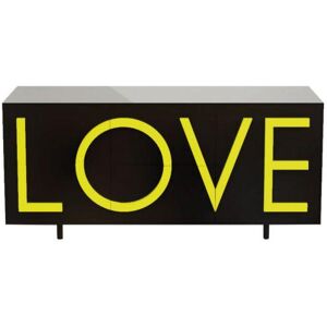 DRIADE buffet LOVE MEDIUM (Noir trafic / Jaune fluo - MDF laque)