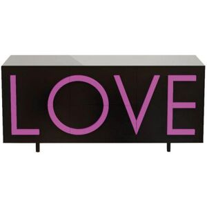 DRIADE buffet LOVE MEDIUM (Noir trafic / Rose fluo - MDF laque)