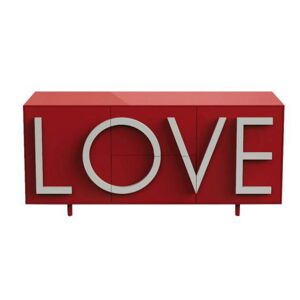 DRIADE buffet LOVE MEDIUM (Rouge rubis / Gris clair - MDF laque)