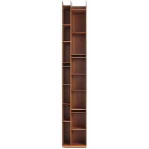 MDF ITALIA bibliotheque murale RANDOM WOOD 2C (Noyer fonce - Fibre de bois)